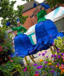 Blue Belles - Flower Stilt Walkers - Walkabout Entertainers