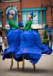Blue Belles - Flower Stilt Walkers - Walkabout Entertainers