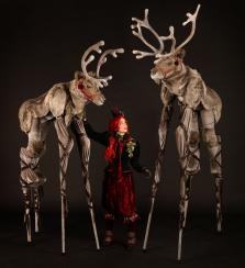 Pyromantic Reindeer - Stilt Walking Gift Givers - Walkabout Entertainers