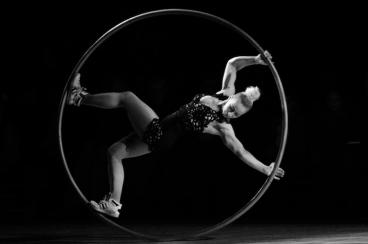 Tensile Twitch - Female Acrobatic Cyr Wheel Cabaret Act circus Entertainer