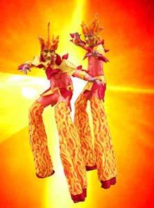 Fire Lords - Flaming Stilt Walkers - Circus Stilt Walkers